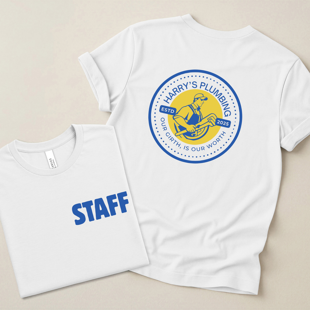 Harry's Plumbing Funny Staff T Shirt
