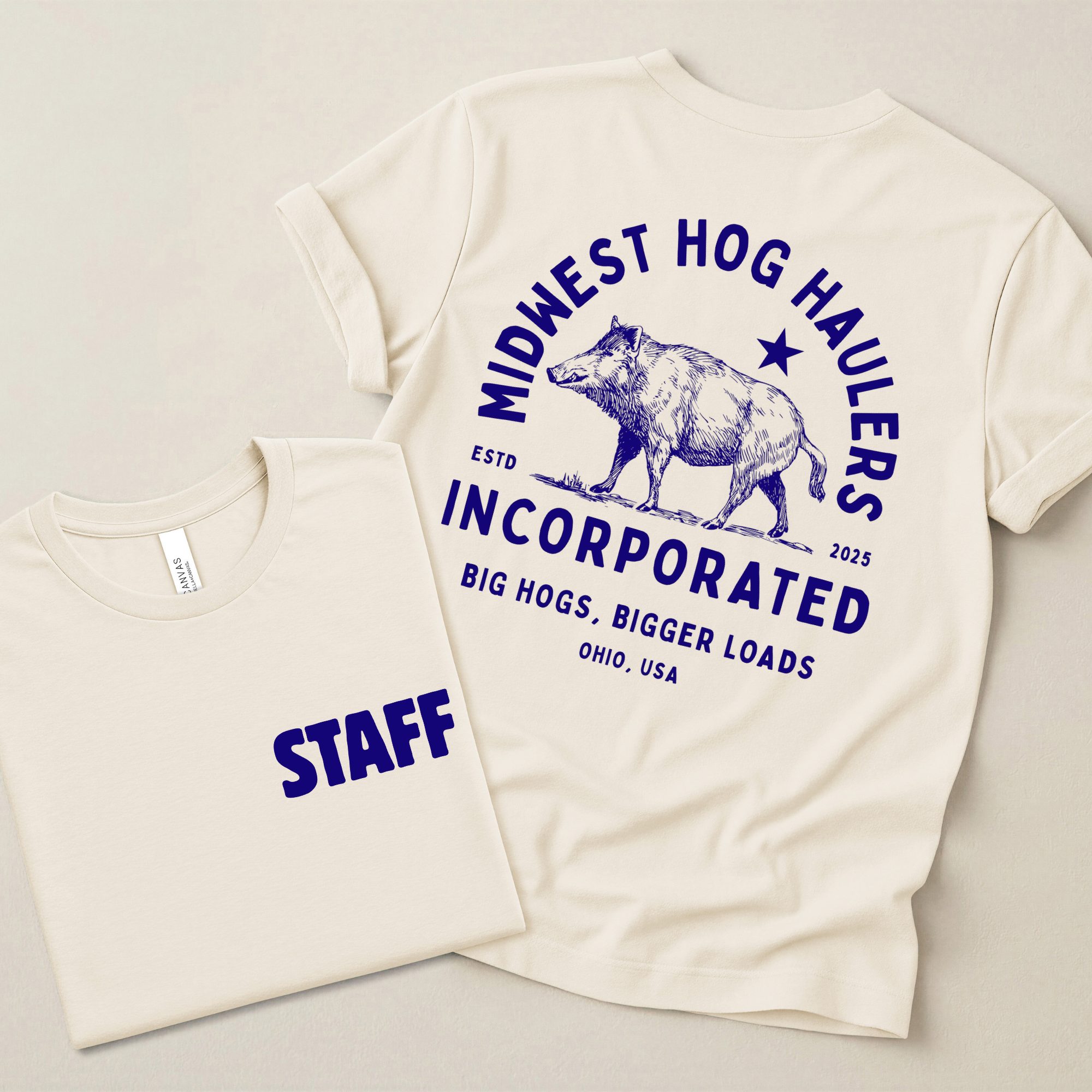 Midwest Hog Haulers Funny Staff T Shirt