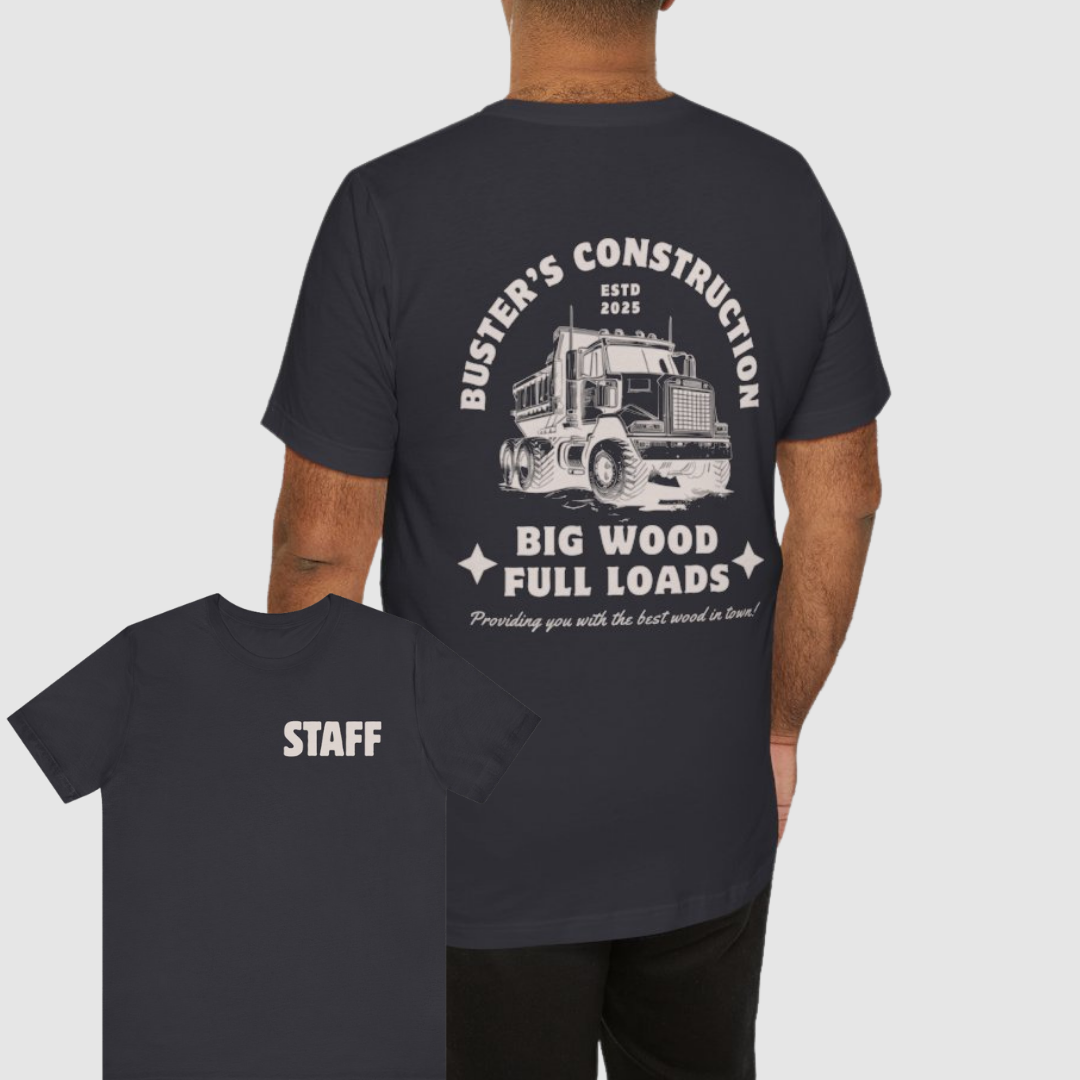 Buster's Construction Funny Staff T Shirt